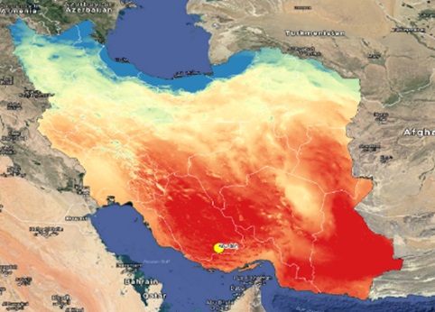 محل پروژه کورده بر روی نقشه ایران